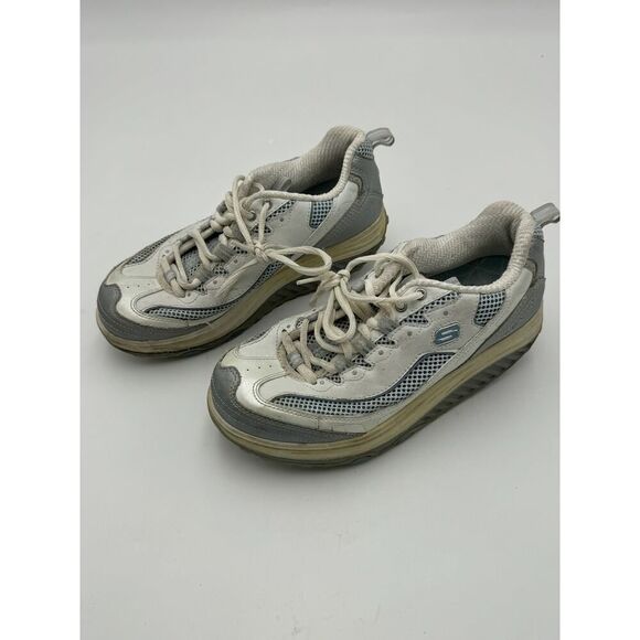 Sketchers Shape-Up Women's Size 7 Jump Start Fitness Midsole Sneakers White/Gray - Picture 1 of 7